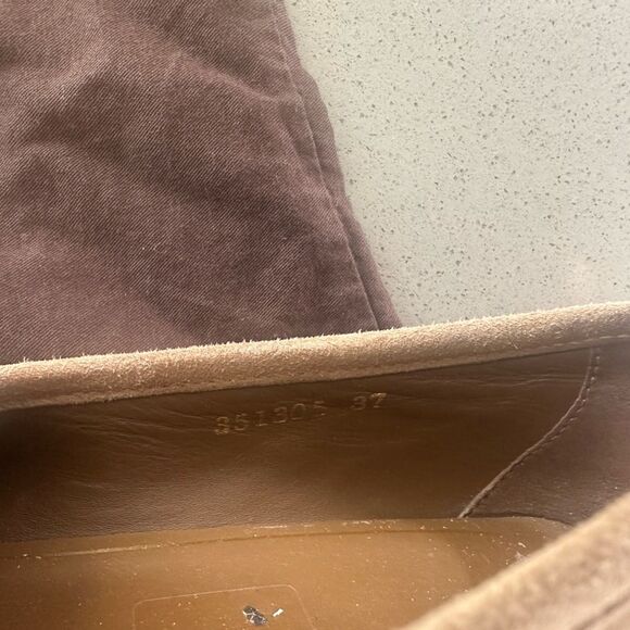 GUCCI Women's Horsebit Fringe Suede Beige Loafers EU 37 - Picture 9 of 9